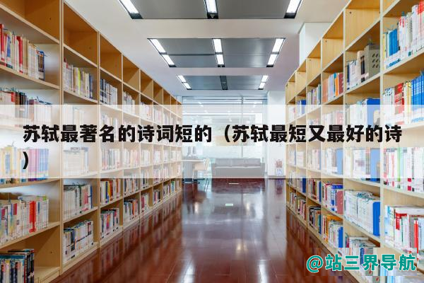 苏轼最著名的诗词短的（苏轼最短又最好的诗）