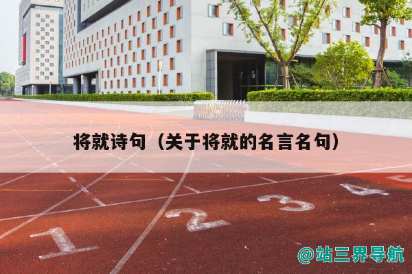 将就诗句（关于将就的名言名句）